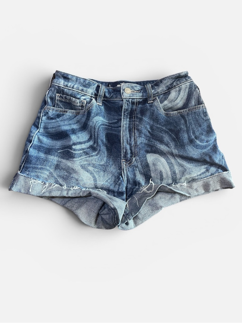 Hollister denim marble print high waisted shorts size 5